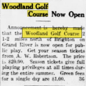 Woodlands Golf Course - Apr 8 1931 Article